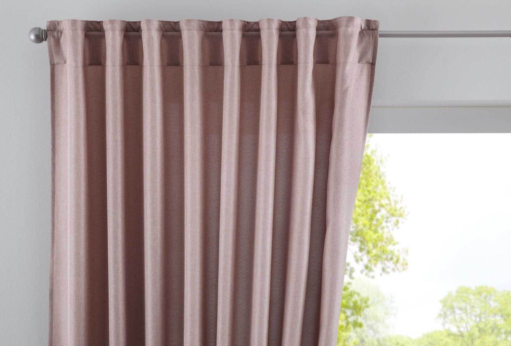 Vorhang Verdeckte Schlaufen Cationic »JENA« HxB 145x140 cm Taupe Blickdicht Leinen Optik Gardine Meliert Gardinenband mit Raffhalter , 2019037