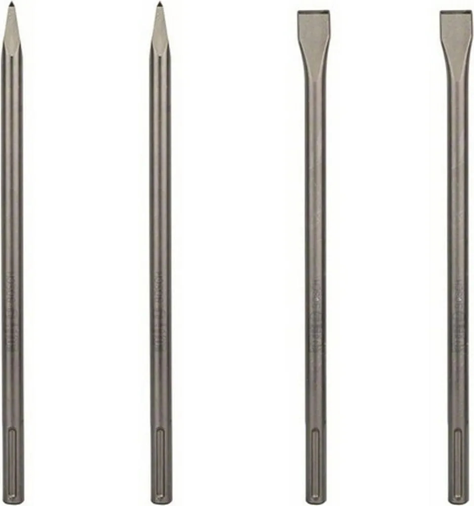 Coffret burins SDS-max 400mm pour perforateur burineur, lot de 4 unités