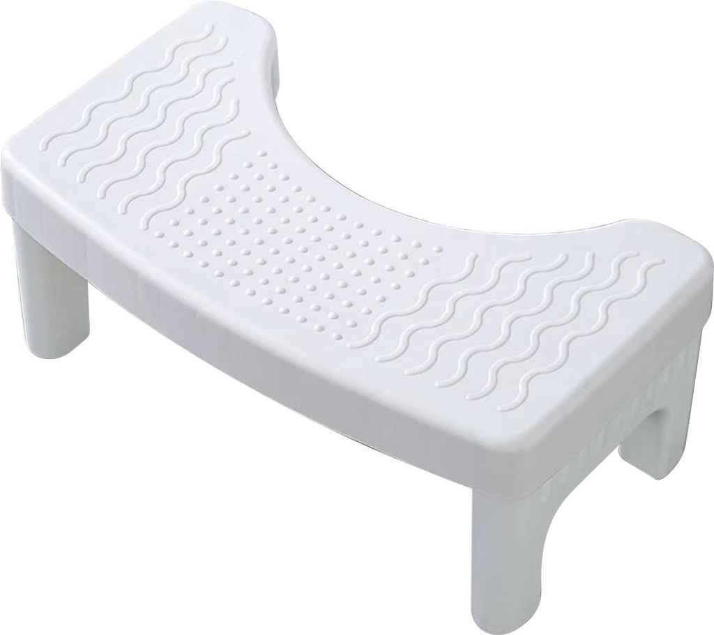 Toilettenhocker 16 cm, Badezimmerhocker für Erwachsene & Kinder, Sitzhocker Weiß, Belastbar bis 200 Catties