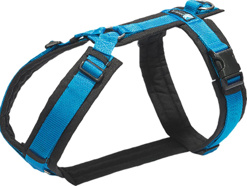 Annyx Brustgeschirr Fun - gepolstert - superbequem - für alle Rassen - Schwarz/Blau Gr. XS