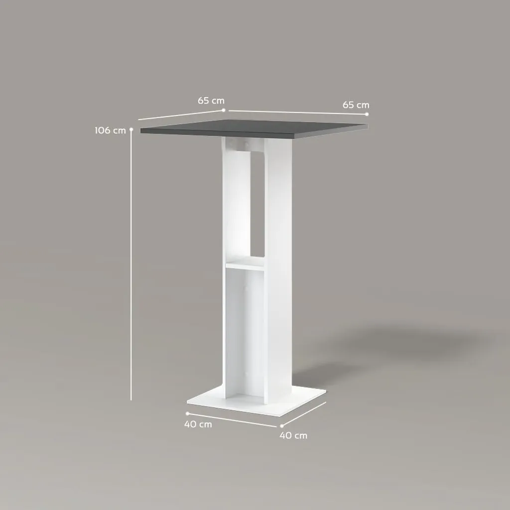 Table de bar Livinity Regusa 65x65 cm blanc et anthracite - Modèle 55926 - 3