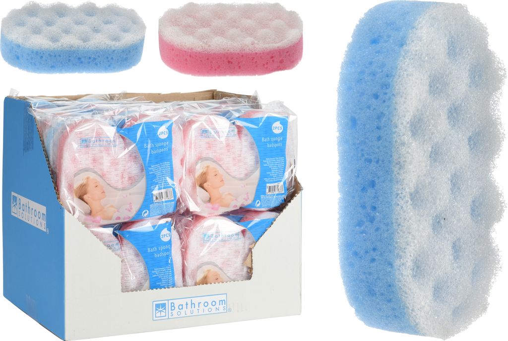 set di 2 spugne da bagno, ciascuna di 9 x 4 x 14 cm, con Immagine del prodotto 