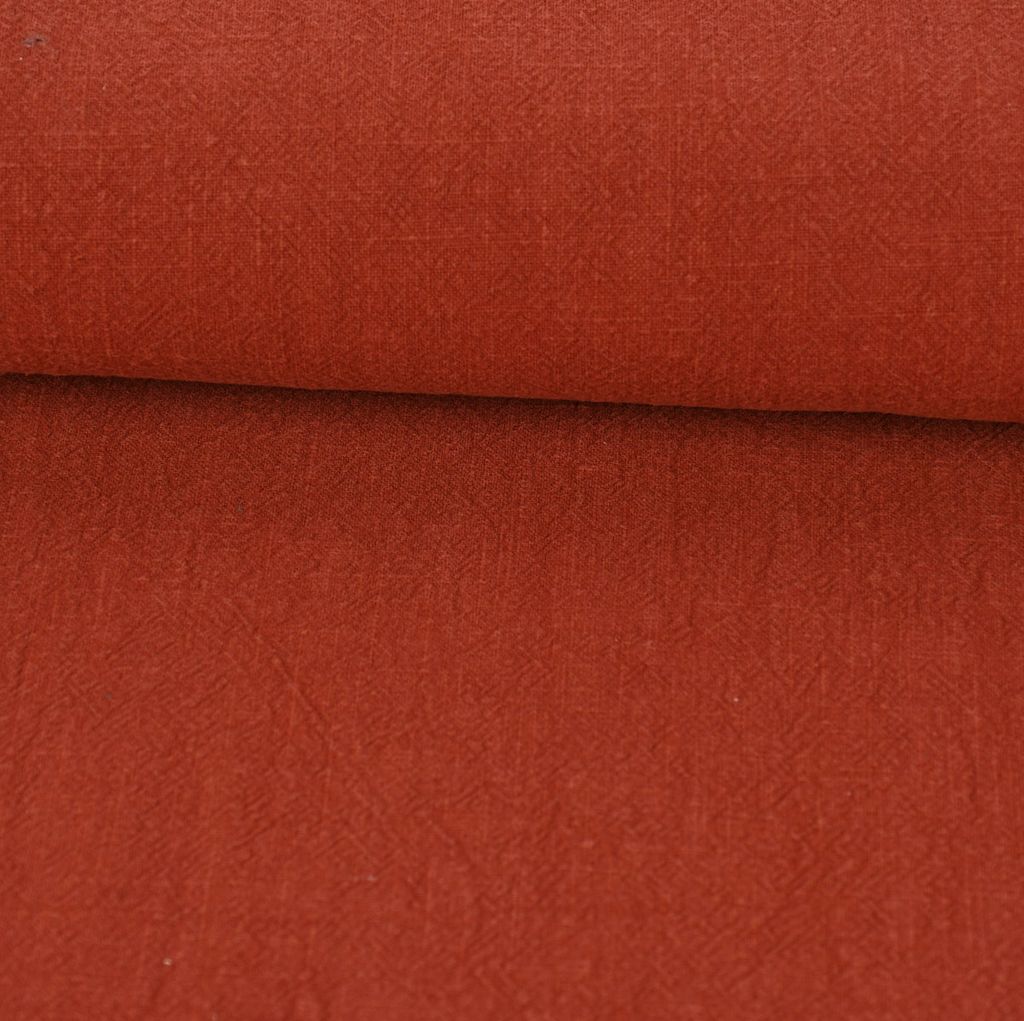 Leinenstoff mit Baumwolle in rost stone washed 140cm Stoffbreite