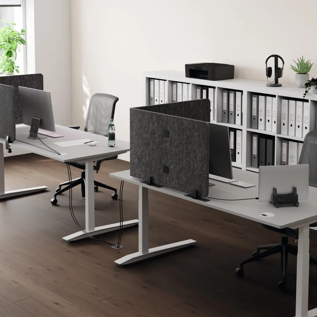 Panneau de séparation de bureau Gris 160cm Durable EFFECT Style Moderne - 2