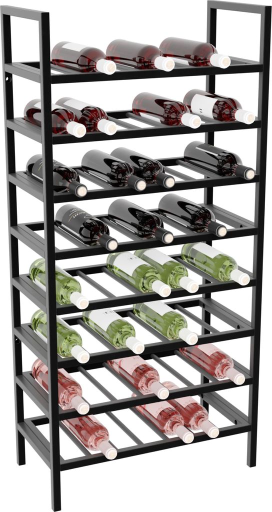 MetaloPro Weinregal Jerez – Schwarzes Metallregal Für 56 Weinflaschen, Robustes Design, Ideal Für Küche, Keller Oder Bar – 125×60×30cm