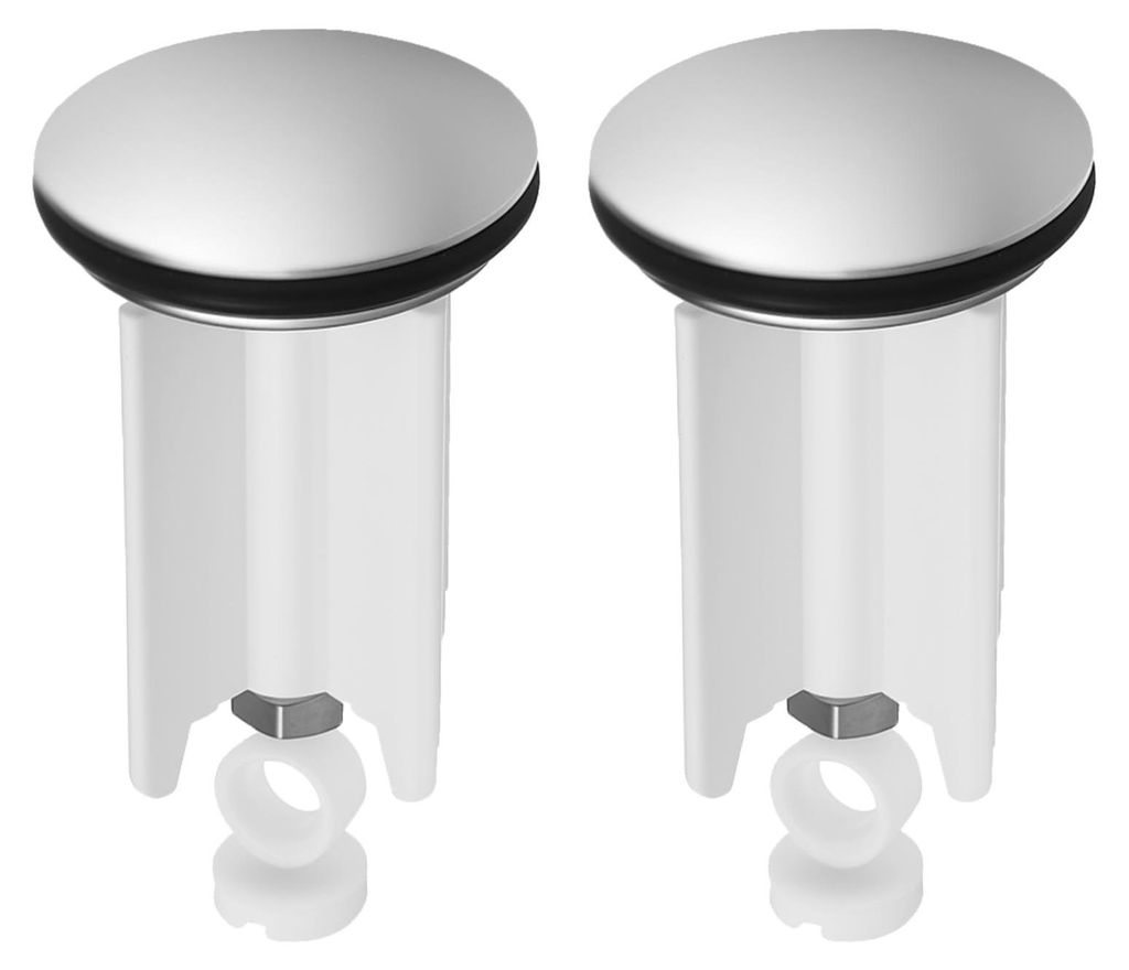 Set mit 2 Abflussstopfen, Waschbeckenstopfen, 40 mm, höhenverstellbar, universelle Waschbeckenstopfen mit Gummidichtung für Bad, Küche und Bidet.