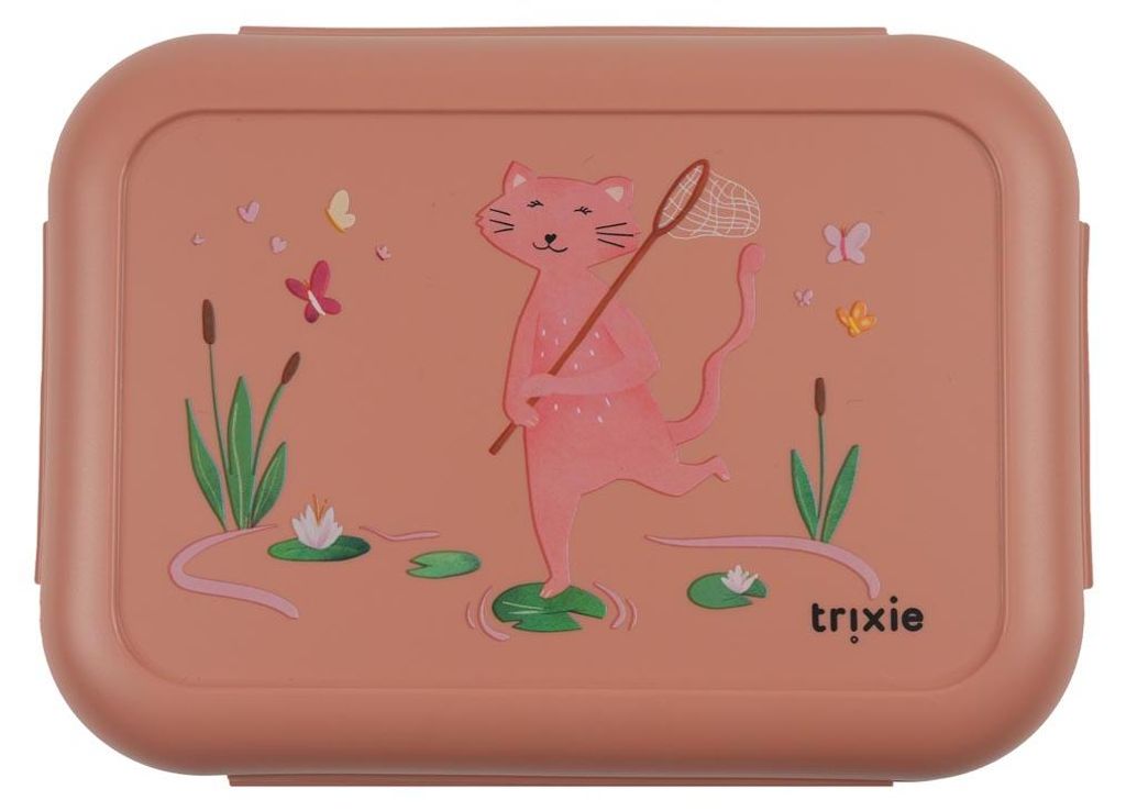 Trixie Brotdose Lunchbox mit Clips Pathfinder Mrs. Cat Edelstahl rosa