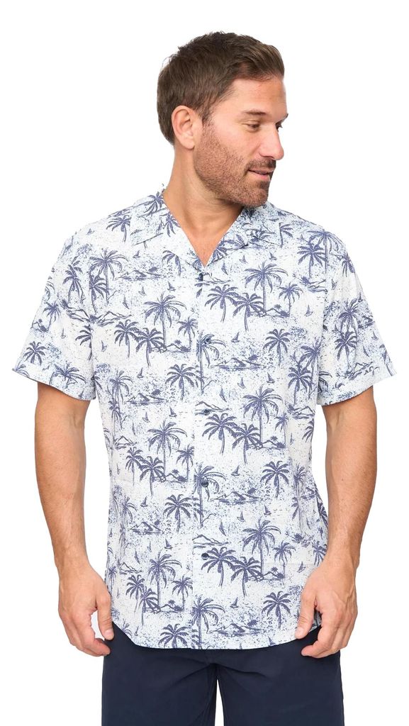 Bewley & Ritch - "Arecas" Hemd für Herren, Polyester, kurzärmlig BG2491 (L) (Weiß)