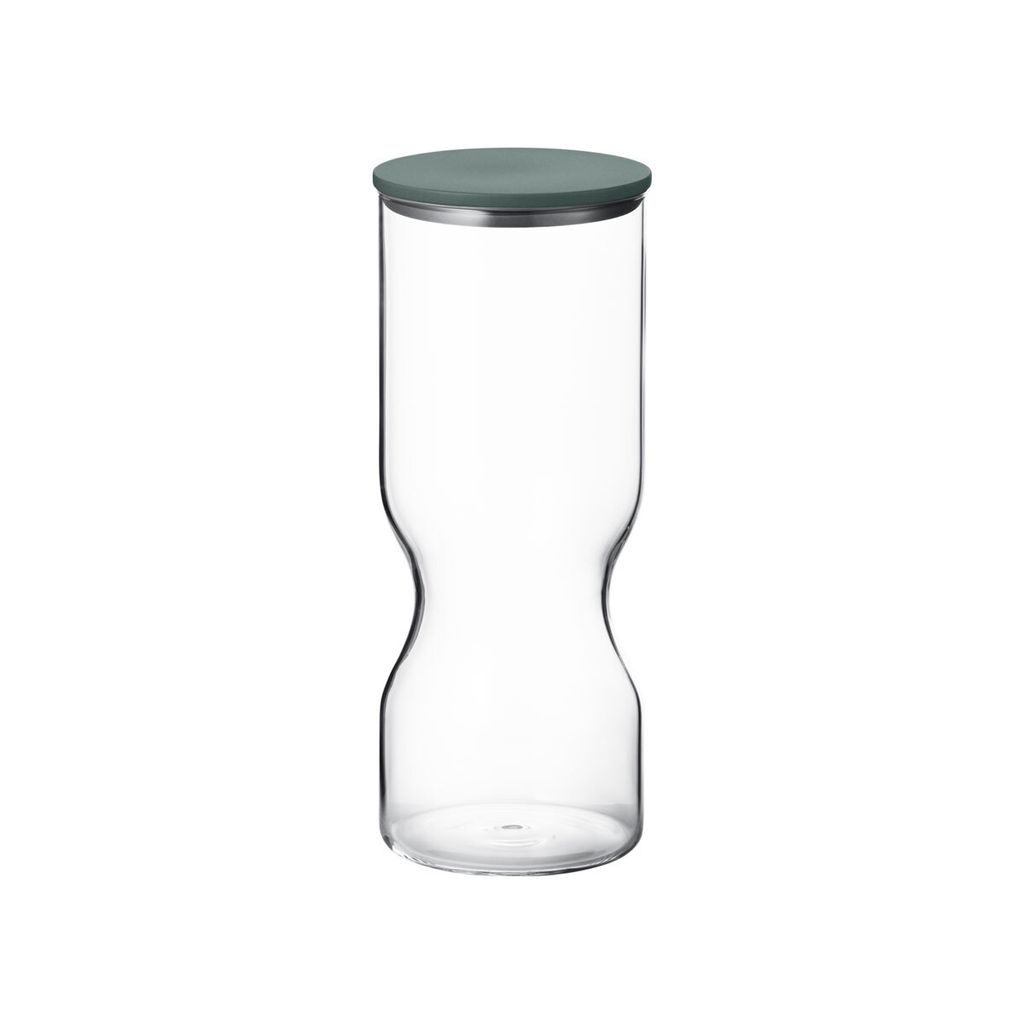 Georg Jensen ALFREDO CANISTER LARGE GLASS & GREEN SS LID 1.5L 10020339