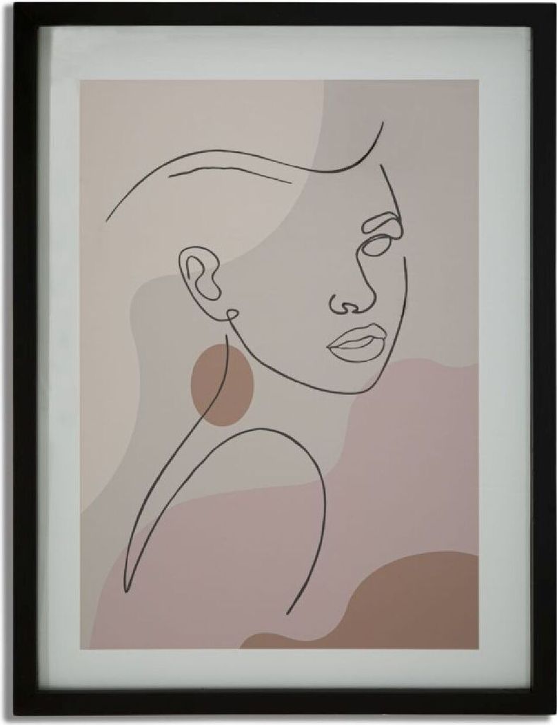 FURNLUX Wandkunststempel Rosa 35cm / Hauptfarbe: Rosa / Abmessungen: 35 x 47 x 2 cm