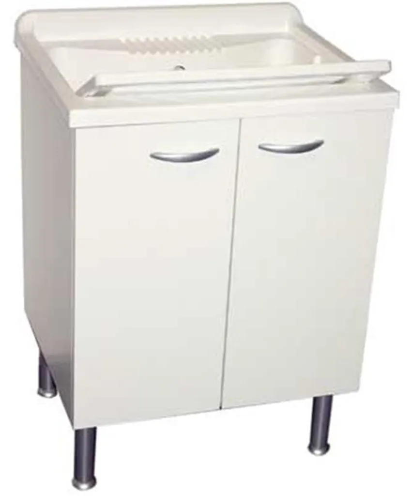 Lave-mains MARINELLA 45cm avec rangement intégré - Finition blanc pur