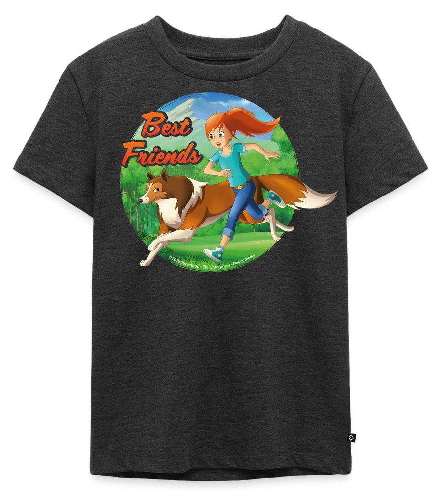 Spreadshirt Lassie Best Friends Beste Freunde Kinder Premium T-Shirt, 98/104 (2 Jahre), Anthrazit meliert