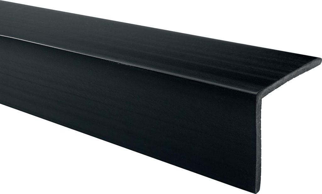 QUEST Treppenkantenprofil, Treppenprofil PVC für Treppenstufen, Treppenkantenschutz, 150cm, schwarz