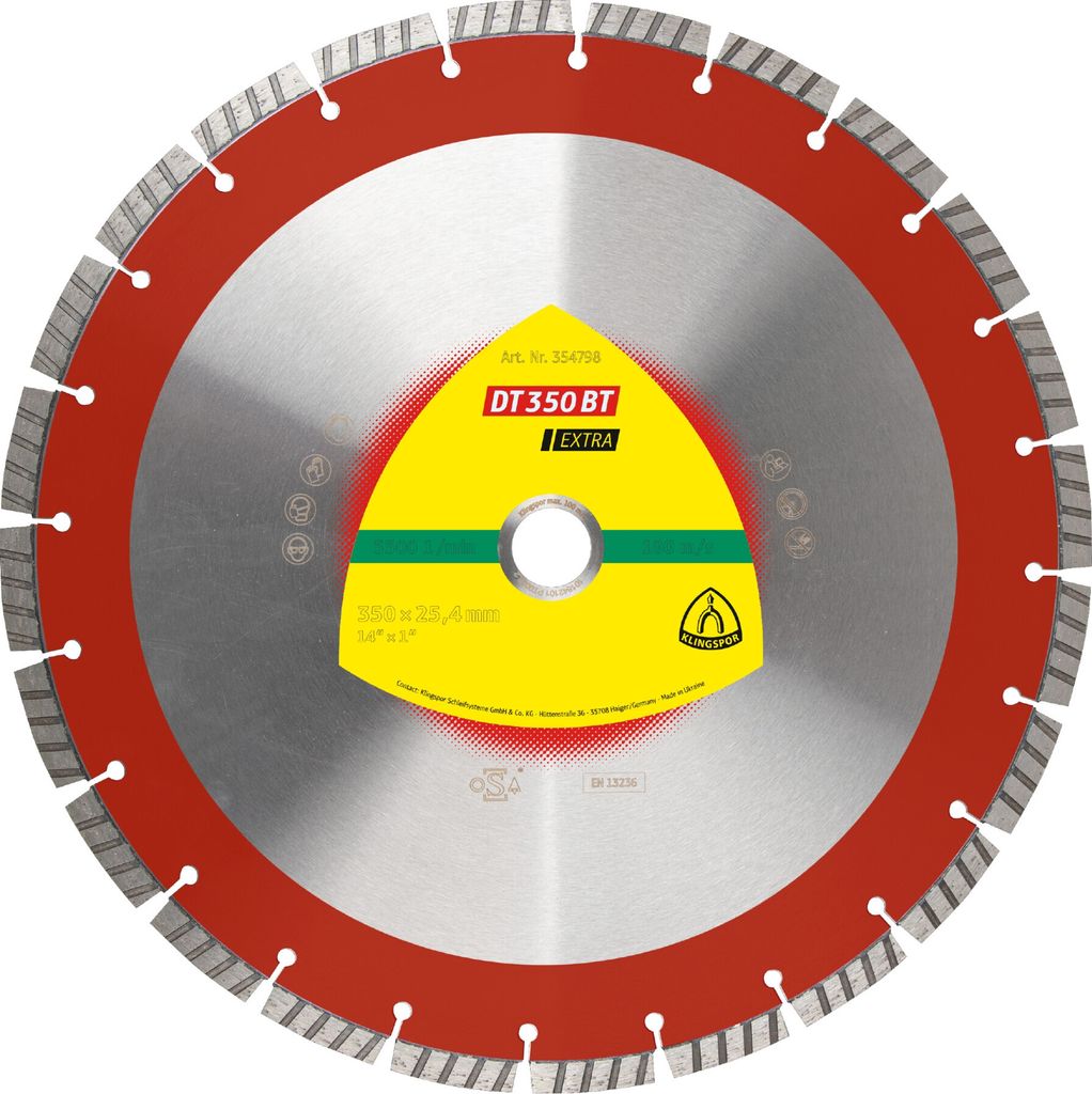 Klingspor DT 350 BT Diamanttrennscheiben, 300 x 2,8 x 20 mm 21 Segmente 40 x 2,8 x 10 mm, Standard Turbo