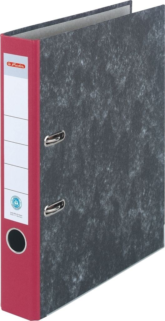 Ordner A4 maX.file nature Wolkenmarmor 50mm rot Packung mit 25 Stück