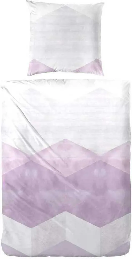 Set Copripiumino Hahn 135x200 Quadri Viola Turchese - Cotone 100%