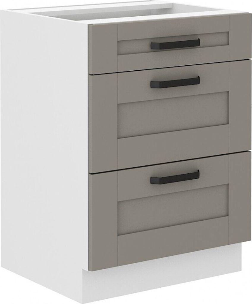 Schubladenschrank LAILI – Breite 60 cm, hellgrau/weiß