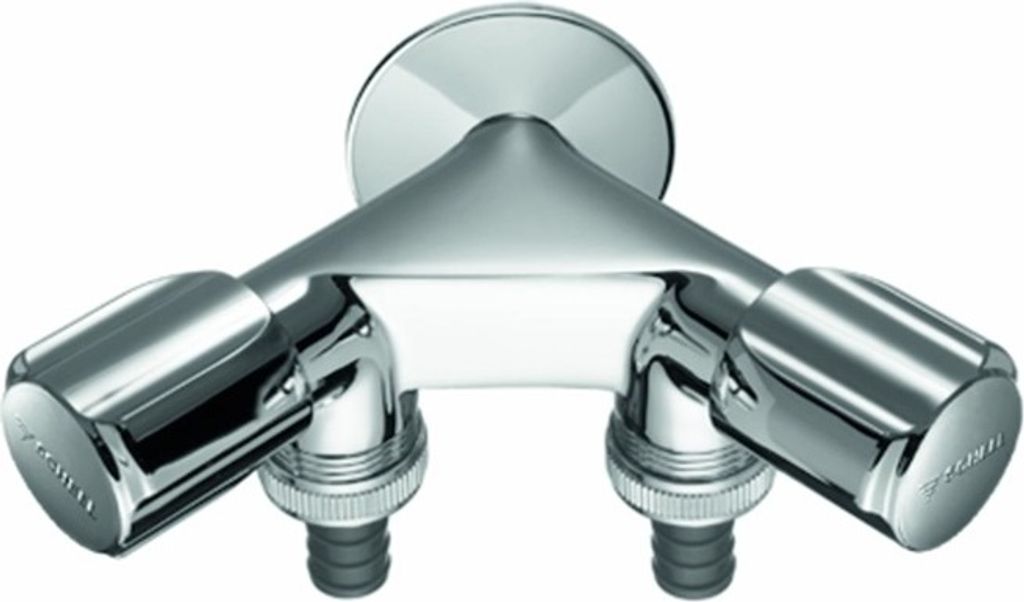 SCHELL NA-Doppelventil COMFORT RV, zwei Schlauchanschlüsse, 1/2, chrom