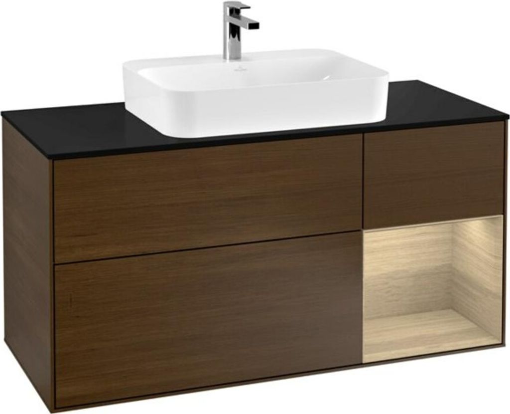 V&B Waschtischunterschrank Wandbeleuchtung Finion 120cm, Pl bla m, Reg re Oa ven, wal ven