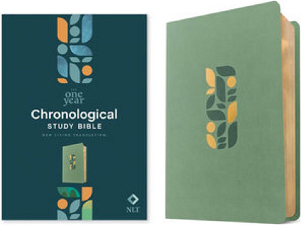 NLT One Year Chronological Study Bible (Leatherlike, Sage Green Mosaic)
