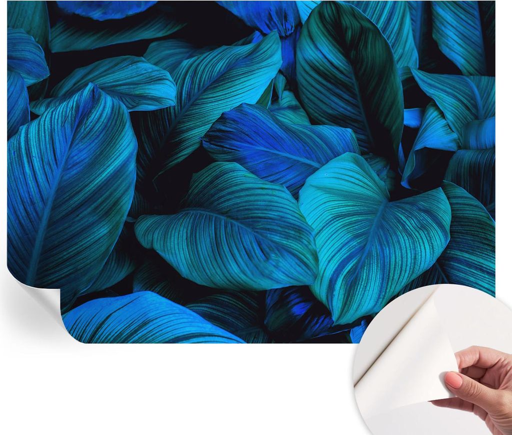 Selbstklebende Wandtapete - Dekorative Tapete für Wohnzimmer - Klebefolie für Wandbilder - Tapetenfolie für Wanddekoration - 208x146 cm - Blaue ...