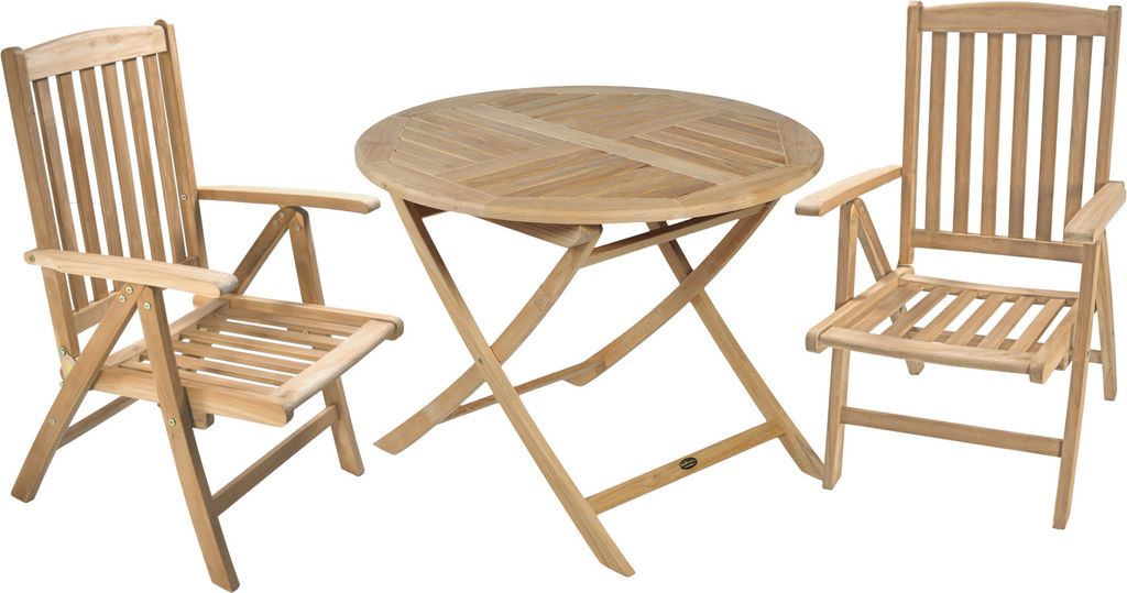 Garden Pleasure Tischgruppe SOLO 01 3-tlg. Teak B-grade unbehandelt 940220-1