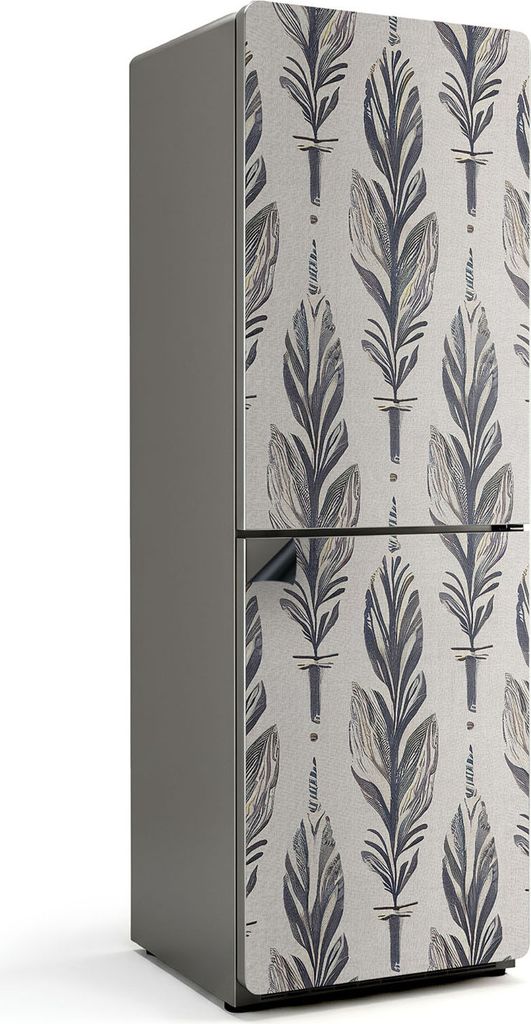 Vertikale Federillustration – Magnetische Kühlschrank Abdeckung – Dekorfolie magnetisch Küche – Kühlschrank Magnet Deko – selbstklebende...