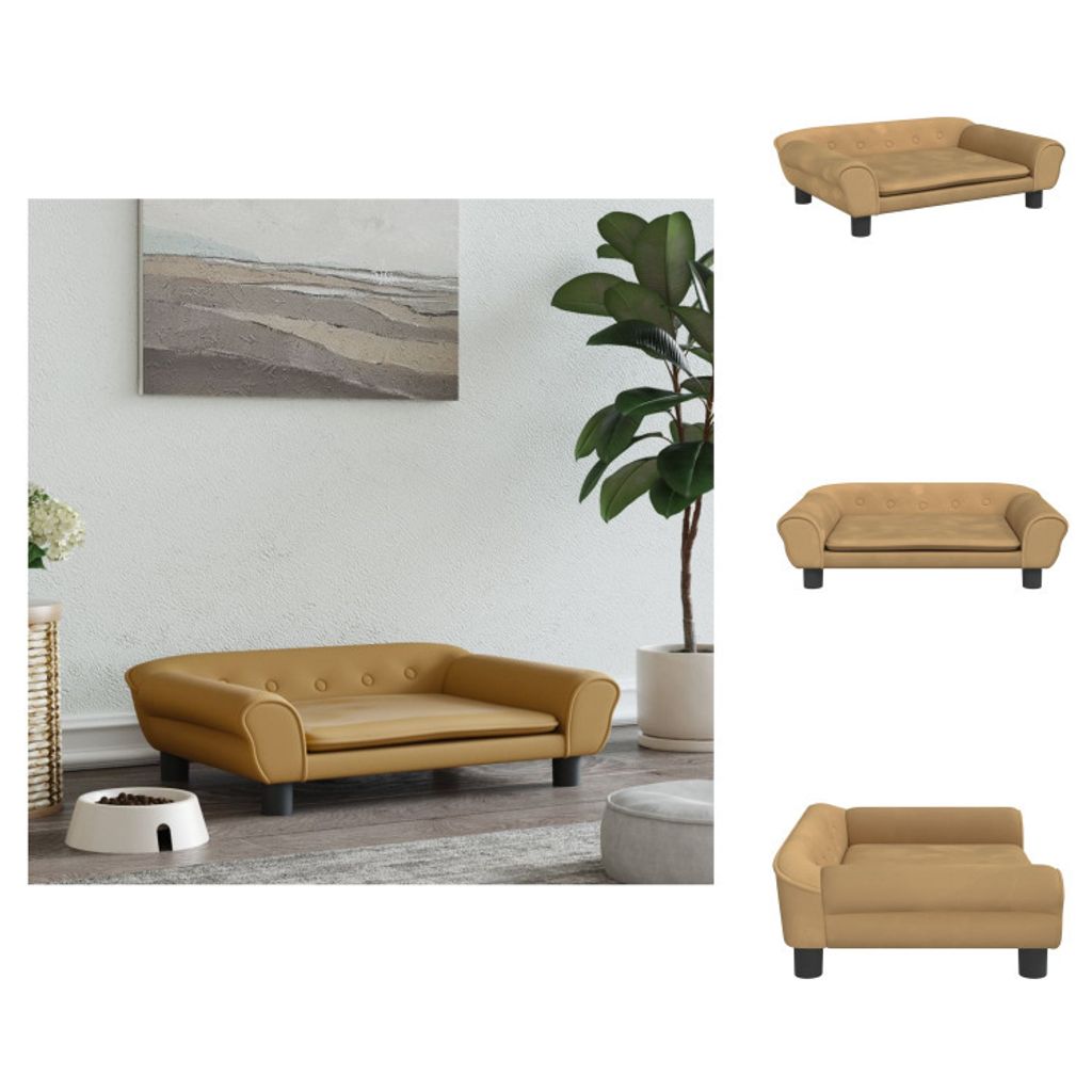 vidaXL Hundebett Braun 70x48x22 cm Samt - Hundebetten