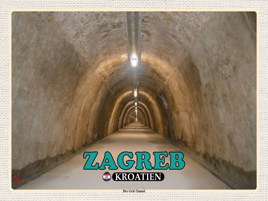 vianmo Holzschild 30x40 cm Zagreb Kroatien Der Gric-Tunnel Bildmotiv Reisemotiv Abenteuer Reisen