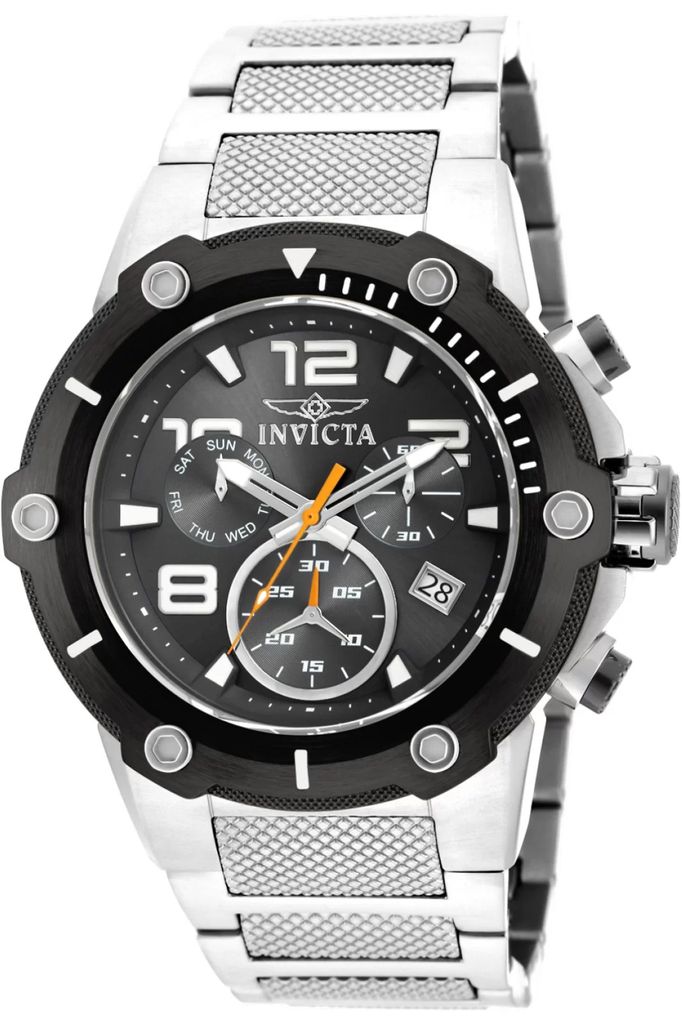 Invicta Speedway 19528 Herrenuhr - Quarzwerk - Edelstahl mit schwarzem Zifferblatt - 51 mm