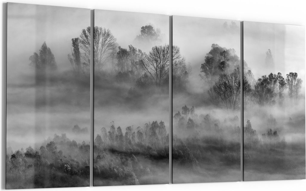 DEQORI Glasbild Echtglas 4x30x60 cm 'Nebelgeflüster' Produktbild 