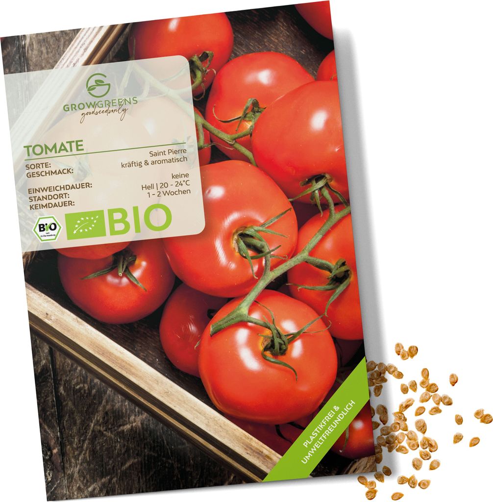 Tomatensamen (Saint Pierre, 10 Korn) - Tomaten Saatgut aus biologischem Anbau ideal für die Anzucht im Garten, Balkon oder Terrasse