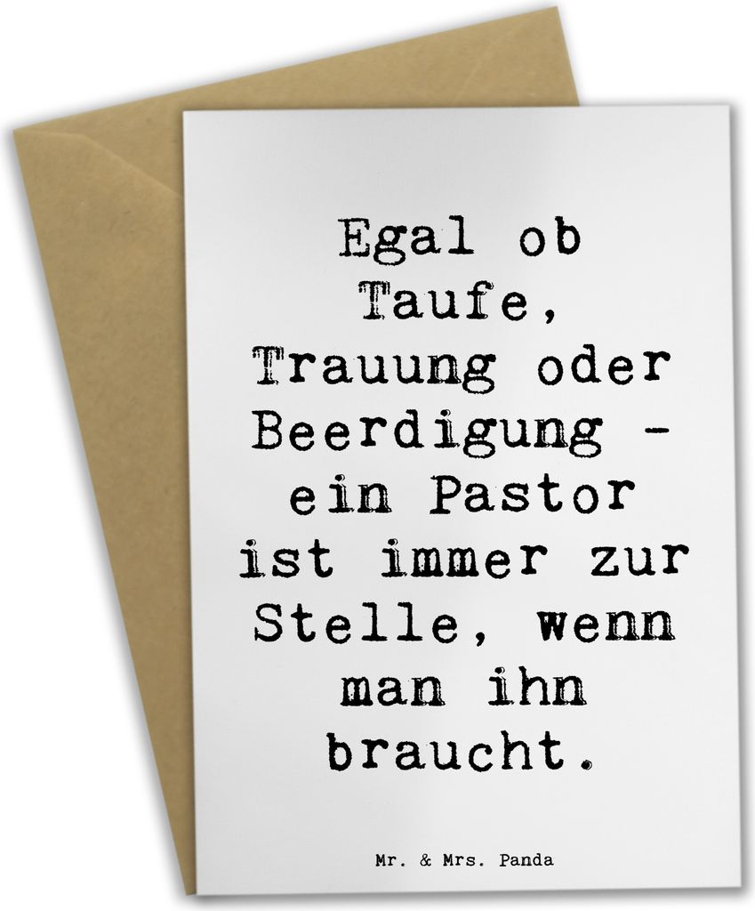Mr. & Mrs. Panda Glückwunschkarte Spruch Pastor Begleiter - Weiß - Geschenk, Taufbegleitung, Berufsprodukte, hochzeitskarten, Seelsorger, weihnac...