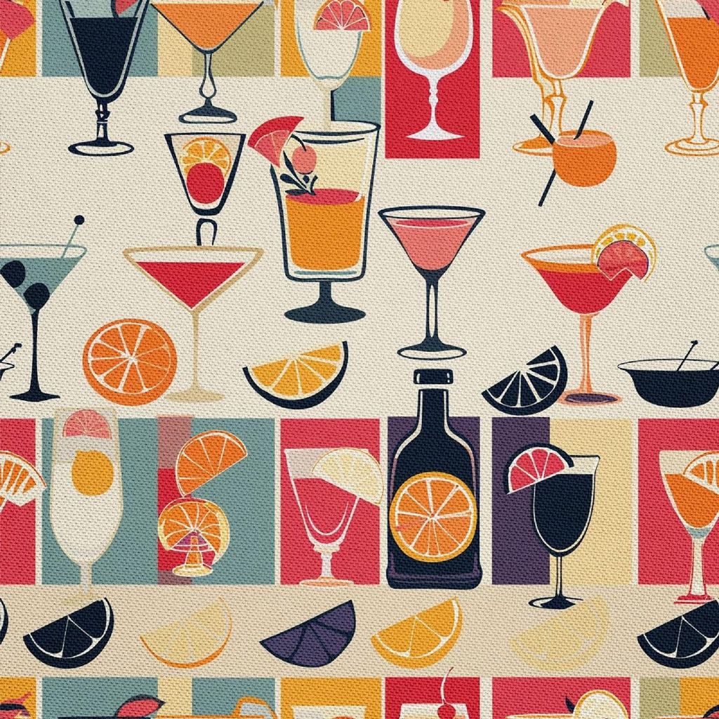 OUTDOOR DEKOSTOFFE OXFORD - Motiv Cocktail | DX8597