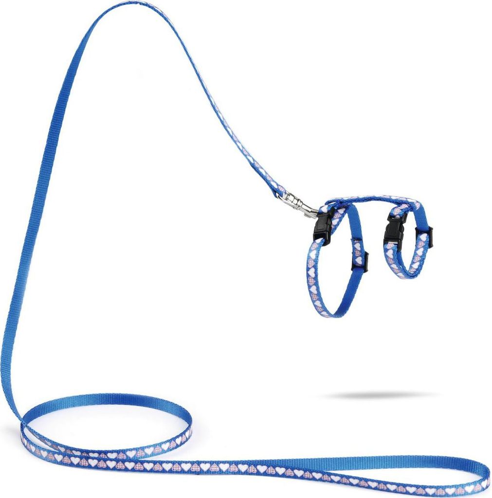 Beeztees Hearts - Kätzchengeschirr - blau - 120 cm x 10 mm Produktbild 