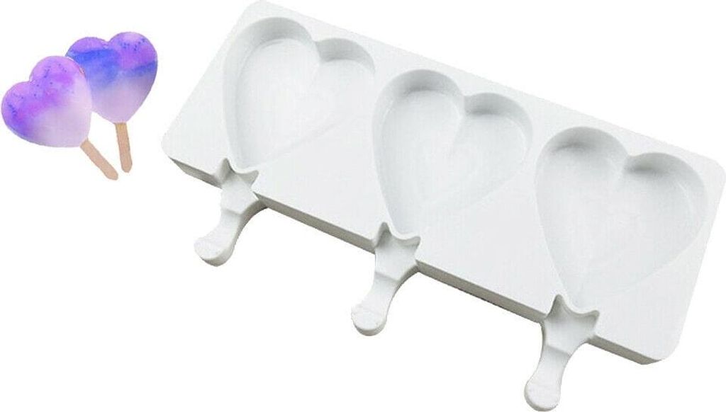 Silikonform für Speiseeis HEART 3 GN