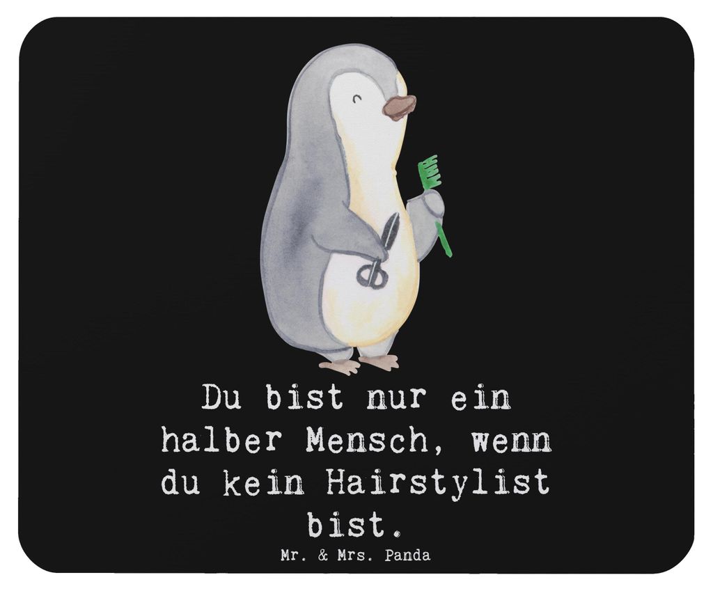 Mr. & Mrs. Panda Mousepad Hairstylist Herz - Schwarz - Produktbild 