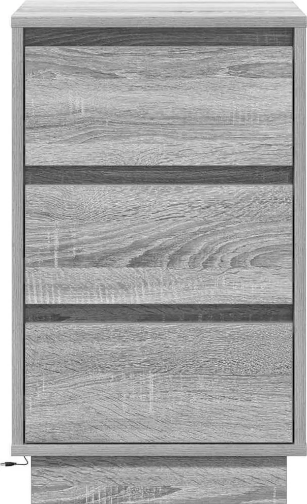 Table de nuit grise anti-encombrement avec tiroirs en bois composite - 6