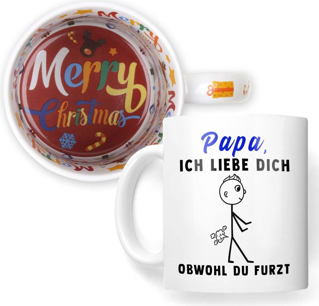 22Feels Weihnachtsgeschenk Papa Geschenk Vater Tasse Ich Liebe Dich Kaffeetasse Männer Haferl Weihnachten