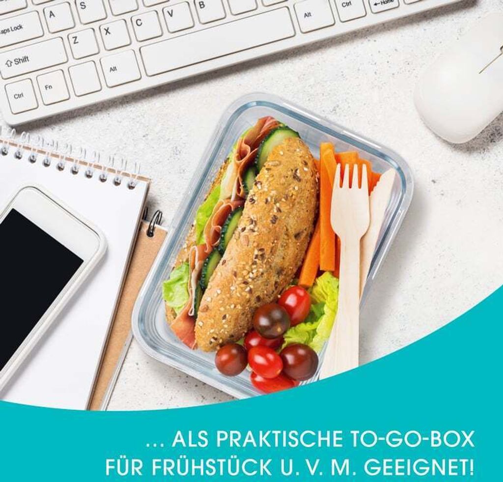 GOURMETmaxx Glas Frischhaltedosen Klick-it 4er Set geeignet Produktbild 7