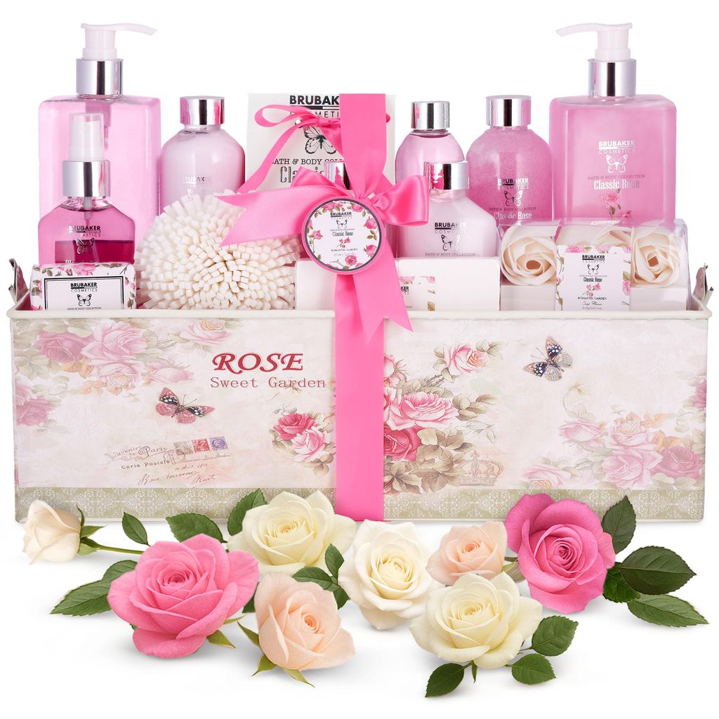 BRUBAKER Cosmetics Bad- en doucheset, rozengeur - 15-delige Productafbeelding 
