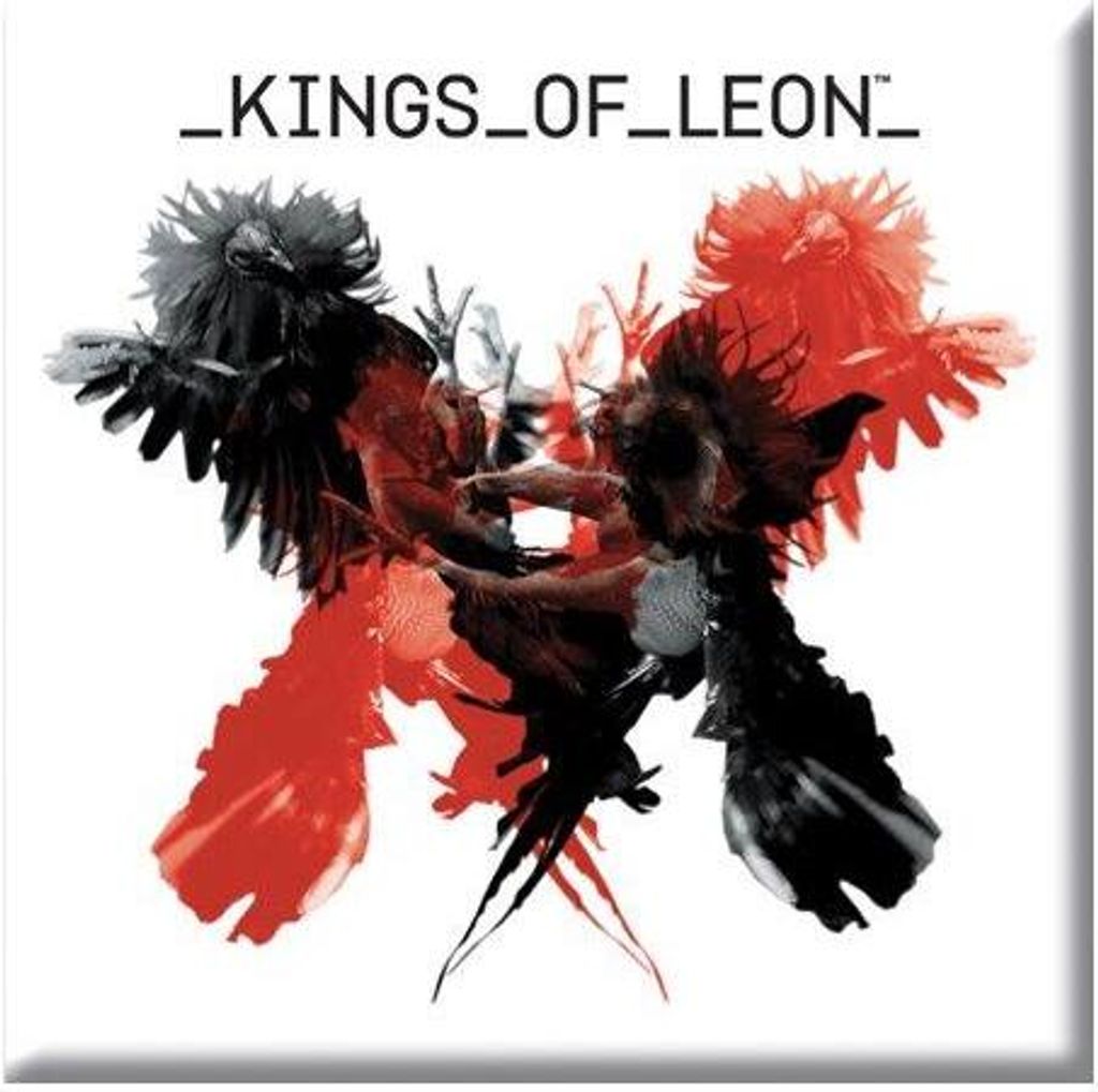 Kings Of Leon - Kühlschrank-Magnet "Only By The Night", Plattenhülle RO9743 (Einheitsgröße) (Weiß/Schwarz/Rot)