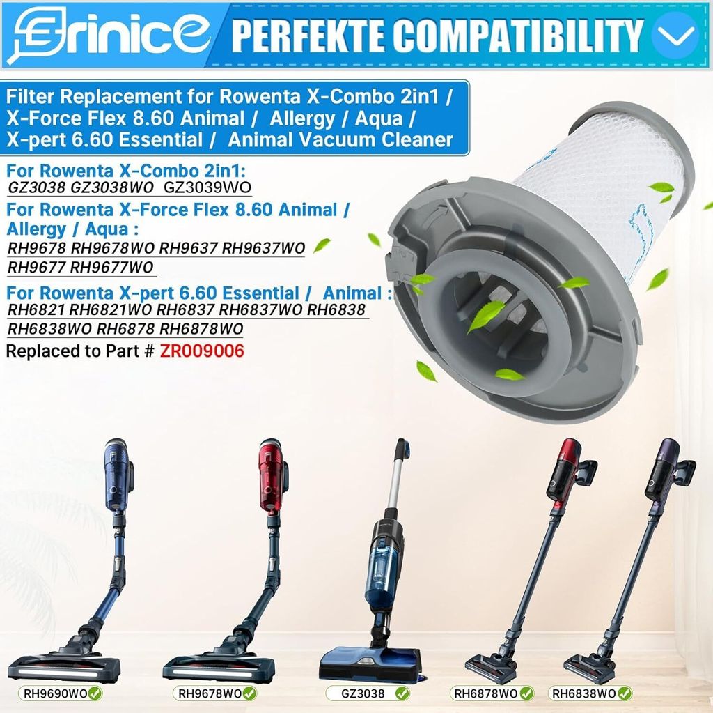 2 Filtri HEPA Ricambio Per Aspirapolvere Rowenta/Tefal | Per X-Force Flex 8.60 RH96XX E X-pert 6.60 RH68XX - Foto 10