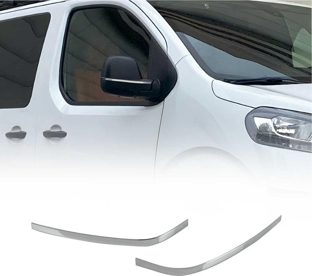 Spiegelkappen Leiste für Opel Vivaro 2014-2019 Edelstahl Silber 2tlg