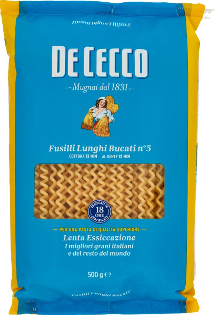 De Cecco Fusilli Lunghi Bucati Nr. 5 - 500 gr.