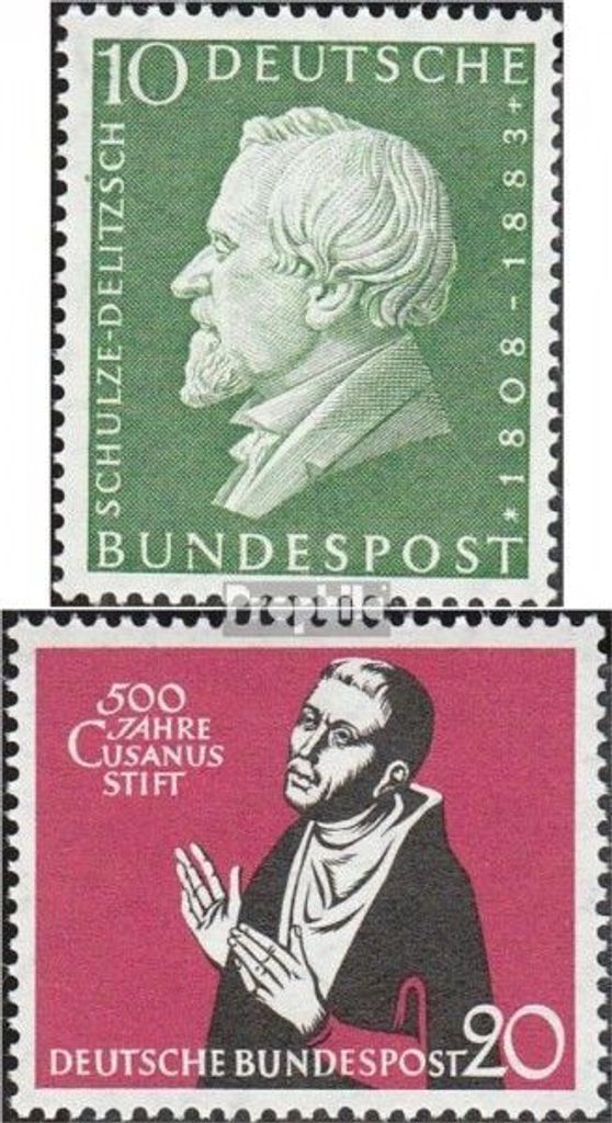 Briefmarken BRD (BR.Deutschland) 1958 Mi 293,301 (kompl.Ausg.) postfrisch 150.Geburtstag von Schultze-Delitzsch
