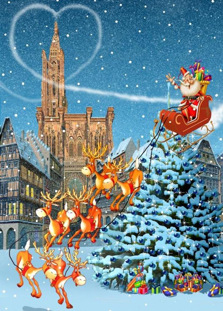 Bluebird Puzzle Legespiel Cathédrale de Strasbourg à Noël - 12 Teile