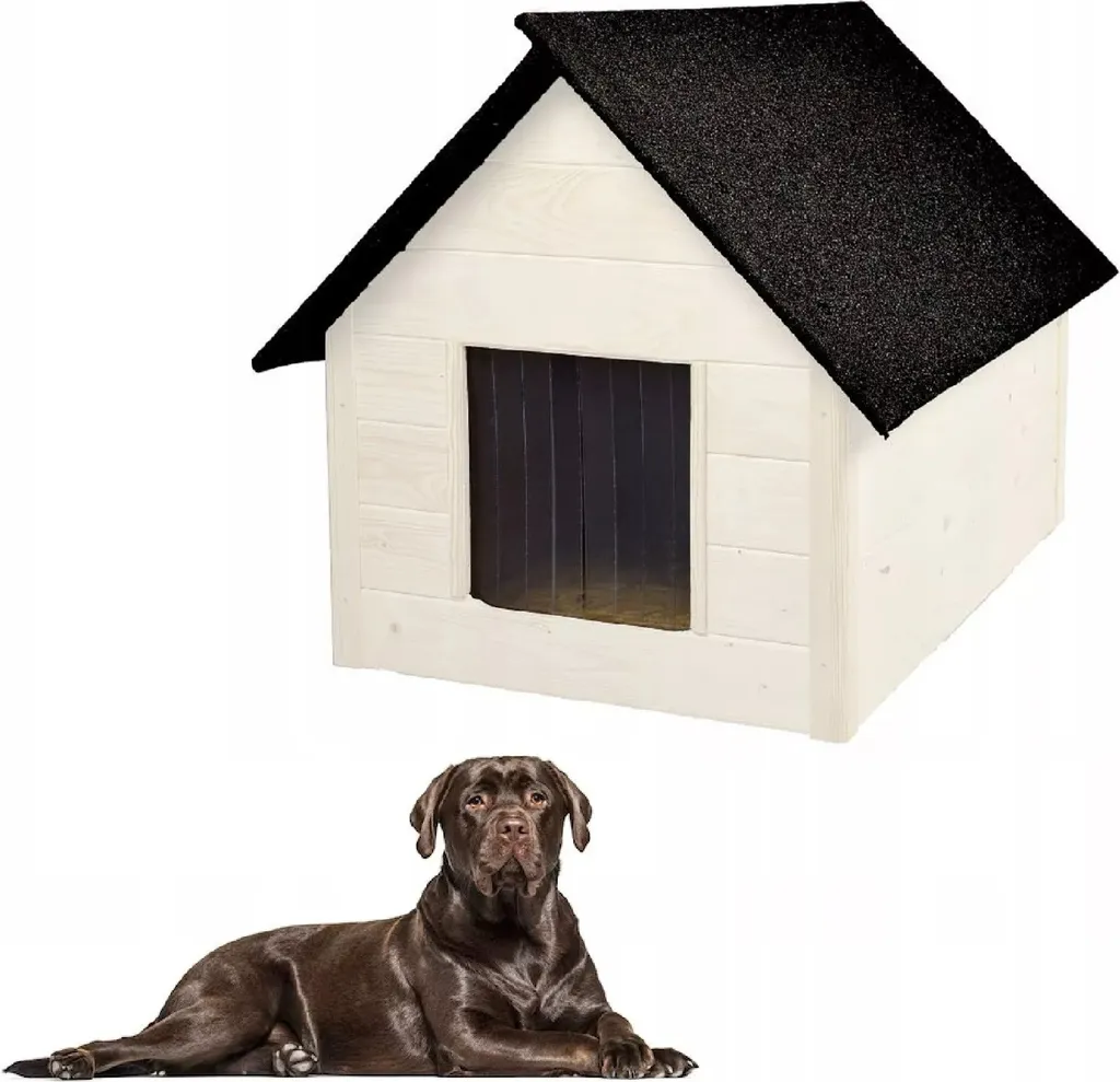 Niche pour Chien en Bois Blanc 101x69 cm : Stop au Froid et Pluie