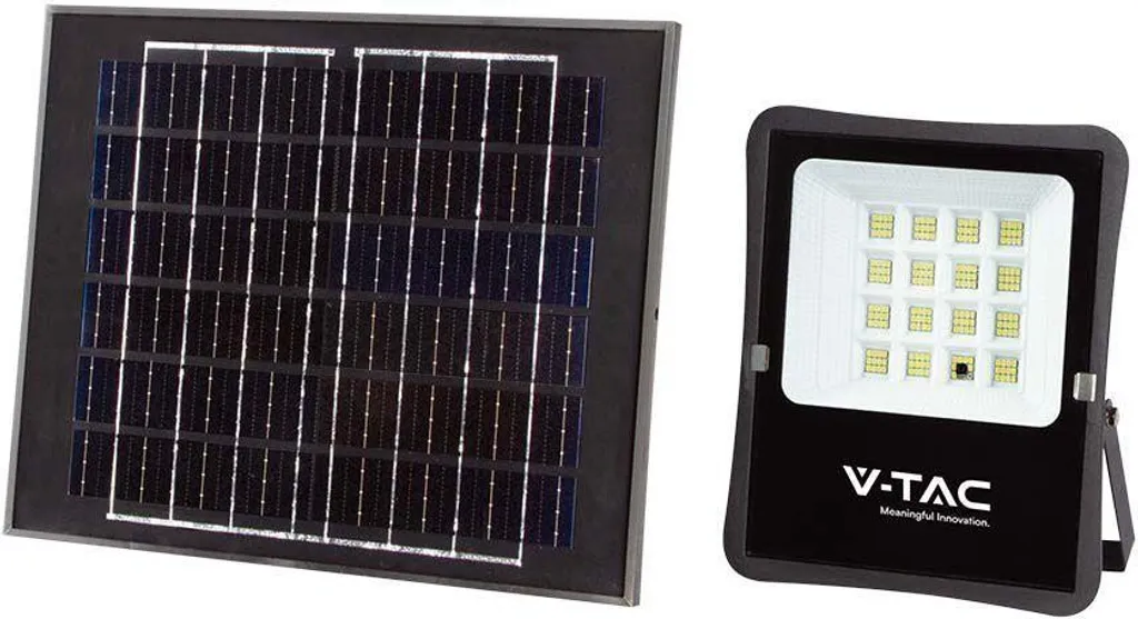 Projecteur LED Solaire V-TAC 12W VT-55100 IP65 4000K avec Télécommande