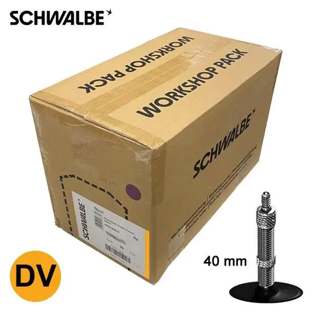 Schwalbe DV13 Chambre à Air 26 Pouces 40-62-559 Valve Dunlop Lot de 50